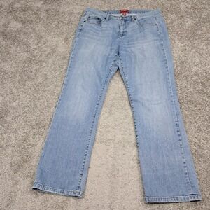 Chaps Delaney Straight Leg Jeans Womens 16W Light Wash Denim Blue Stretch
